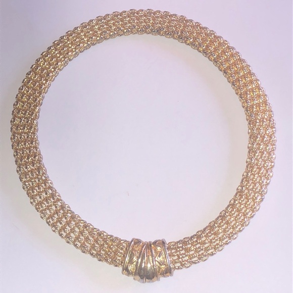 Vintage Jewelry - Elegant Vintage Gold Tone Mesh Women's Chunky Retro Necklace